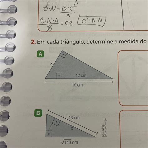 Em Cada Tri Ngulo Determine A Medida Do Comprimento Representada Por X