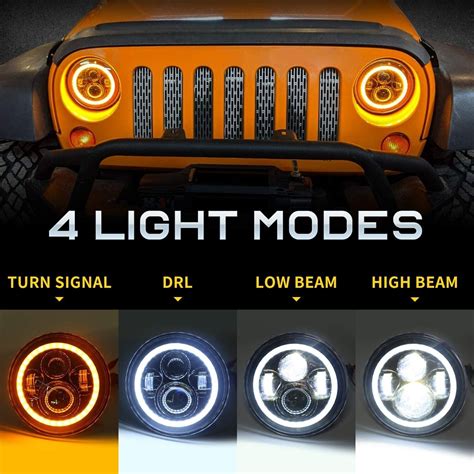 Pcs Fit Vw Dune Buggy Rail Buggy Round Led Headlights Hi Lo Drl