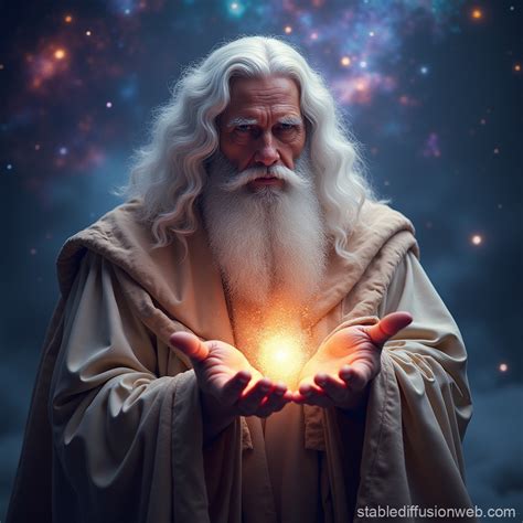 Cosmic God Creating Galaxy Stable Diffusion Online