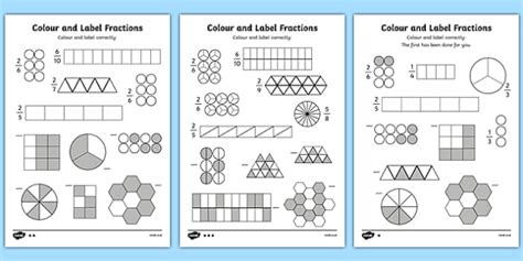 Shading Fractions Worksheet Pack Maths Resource Twinkl