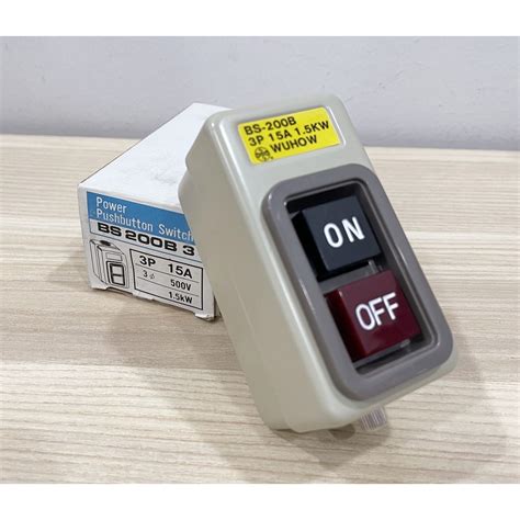 POWER PUSHBUTTON ON OFF SWITCH BS200B3 3P 15A 500V 1 5KW Shopee Malaysia