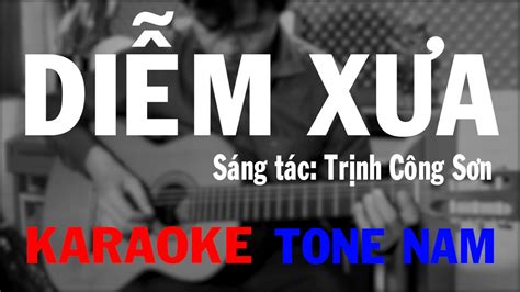 Diễm Xưa Karaoke Guitar Tone Nam YouTube