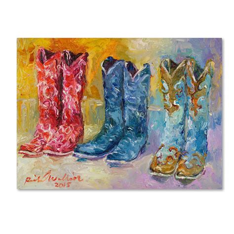 Trademark Fine Art Cowboy Boots Canvas Art By Richard Wallich