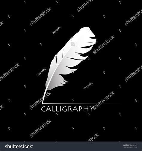 Feather Calligraphic Pen Vector Background - 124102249 : Shutterstock