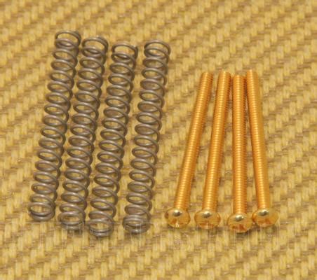 GS 0012 002 Gold SAE USA Humbucker Pickup Mounting Screws Springs