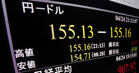 円が1ドル＝155円台に突入 約34年ぶり安値更新 為替介入への警戒感強まる 産経ニュース