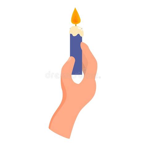 Hand Holding Burning Candle Providing Light In Darkness Stock Illustration Illustration Of