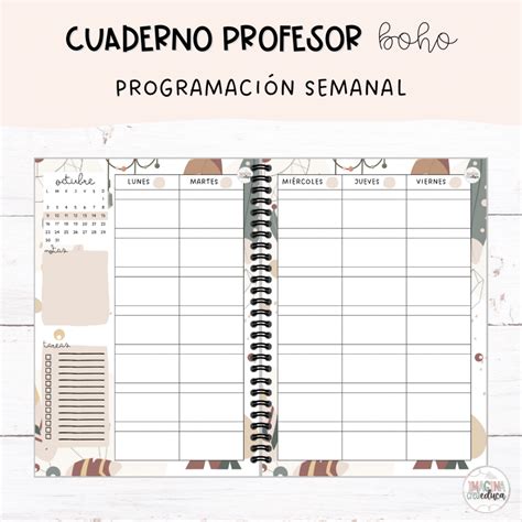 Cuaderno Del Profesor Boho Imagina Crea Educa