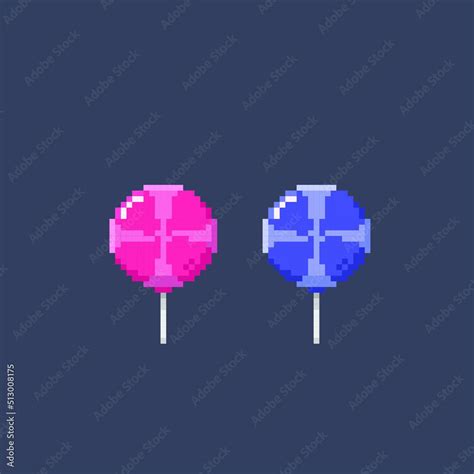 Lollipop Candy Styled Stock Pixel Art Art Style Adobe Logo Blue
