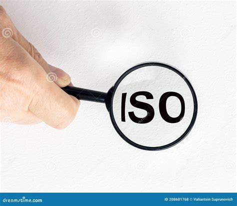 Iso Acronym Inscription Standard And Security Control Stock Photo