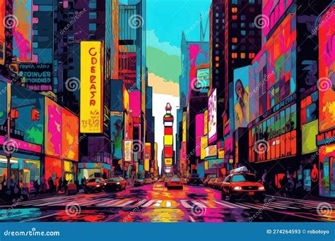 New York City Pop Art. Ai Generated Stock Illustration - Illustration ...