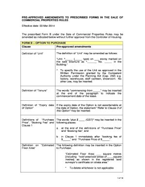 Fillable Online Pre Approved Amendments To Prescribed Forms In The Sale