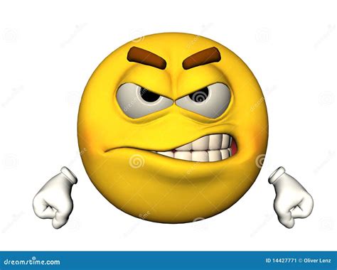 3d Angry Emoticon Stock Illustration Illustration Of Bothered 14427771