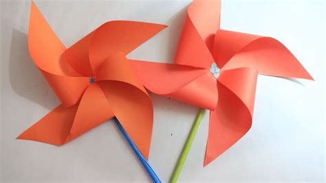 How To Make Paper Fan Paper Windmill Paper Pinwheel Youtube