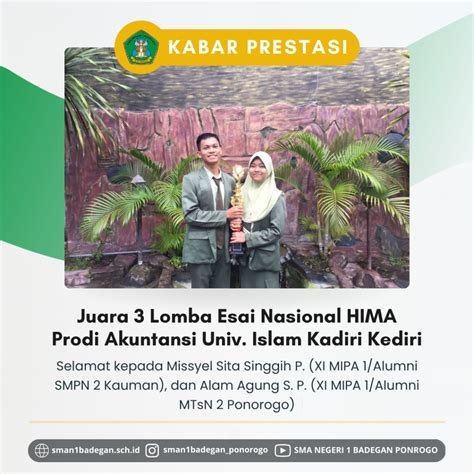 JUARA 3 Lomba Esai Nasional HIMA Prodi Akuntansi Univ Islam Kadiri