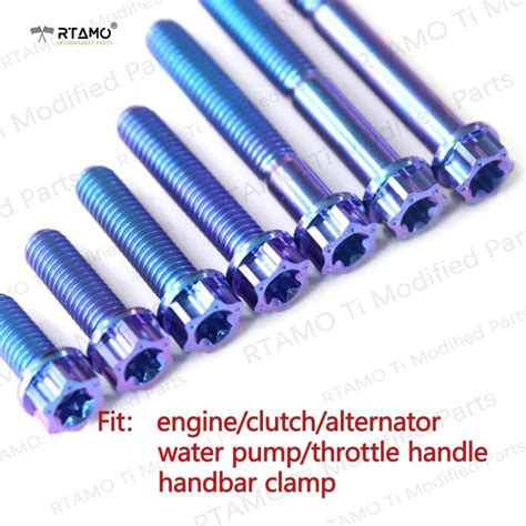 RTAMO M6x1090mm 1 0P Gr5 Titanium Alloy Race Spec CNC Head Bolt Nut