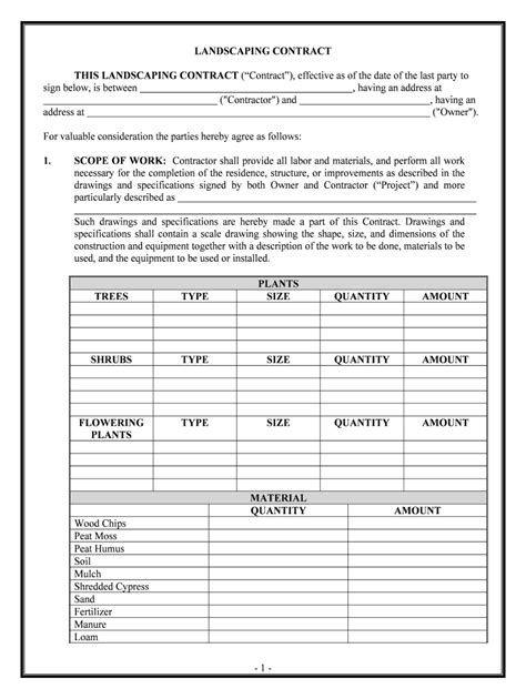 Landscaping Contract Template Complete With Ease Airslate Signnow