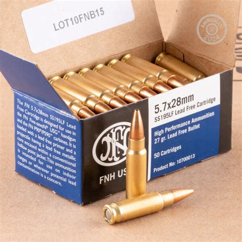 5 7x28mm Ammo At AmmoMan FN Herstal 27 Grain JHP SS195LF 500 Rounds