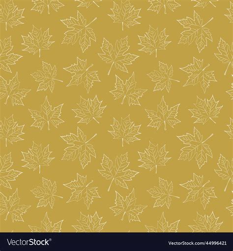 Set Of Oak Leaves Seamless Patterns Royalty Free Vector