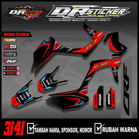 Jual STIKER STRIPING CRF 150 L SEMIFULL DESAIN RACING STRIPING CRF