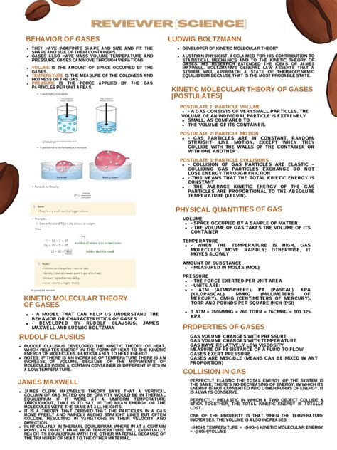 Science10 4th Periodical Reviewer Pdf Gases Chemical Reactions