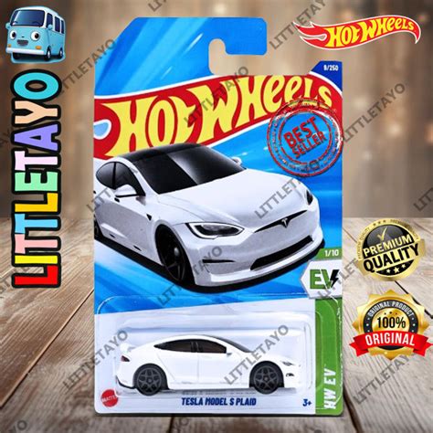 PUTIH Hot Wheels Tesla Model S Plaid White Sport Car Shopee Malaysia