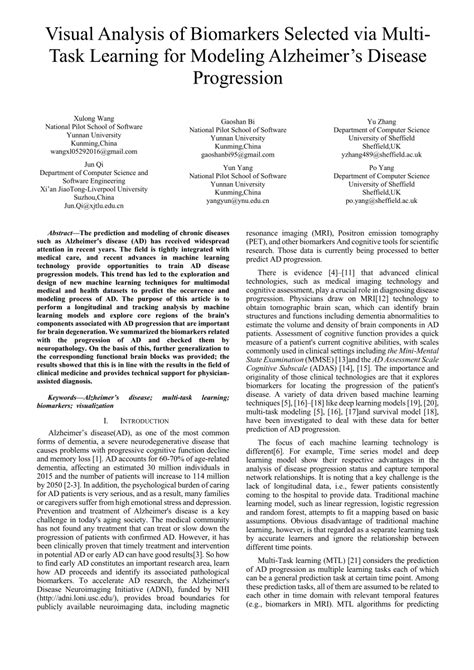 Pdf Visual Analysis Of Biomarkers Selected Via Multi Task Learning