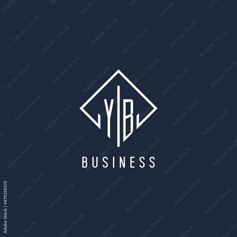 YB initial logo with luxury rectangle style design Stock Vector | Adobe Stock