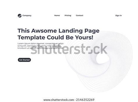 Classic Black White Landing Page Vector Stock Vector Royalty Free