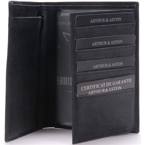 Le Portefeuille Arthur Aston 1438 805 A Noir Pour Cartes Et Papiers