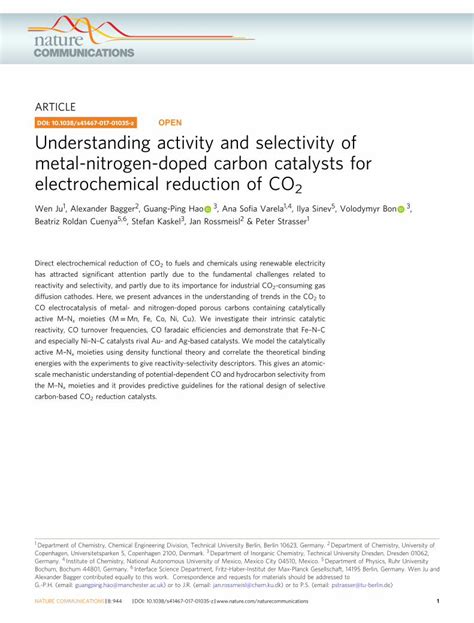 PDF Understanding Activity And Selectivity Of Metal Nitrogen