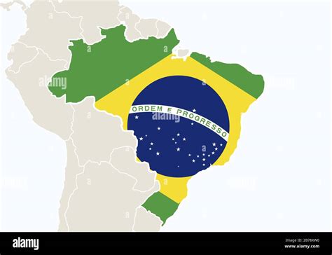 Am Rica Del Sur Con El Mapa Resaltado De Brasil Ilustraci N Vectorial