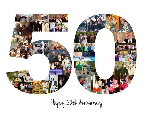 50th Anniversary T Number Photo Collage 50th Birthday Party