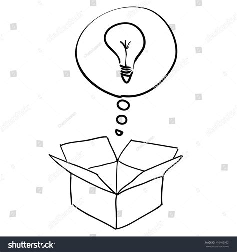 Think Outside Box Sketch Vector Stock Vector Shutterstock