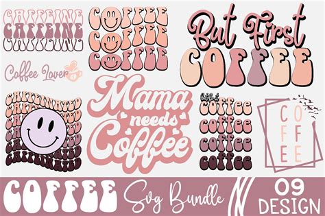 Coffee Svg Bundle Wavy Text Cut File Graphic By Sublimation Artist