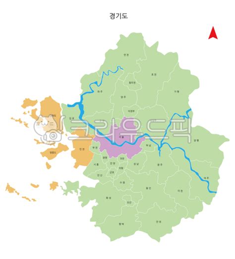 경기도지도 경기도 한국 지도 경기지방 사진이미지일러스트캘리그라피 운강작가