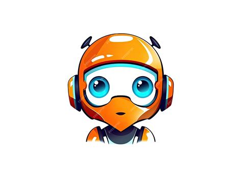 Робот чат-бот AI бот мультяшный логотип дизайн значка символ мультяшный ...