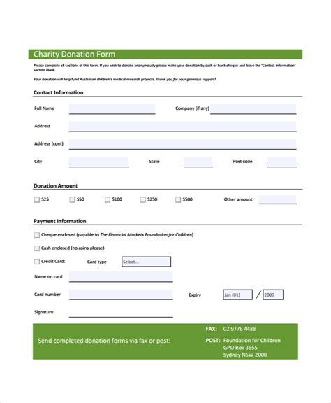 Free 8 Sample Donation Forms In Pdf Ms Word