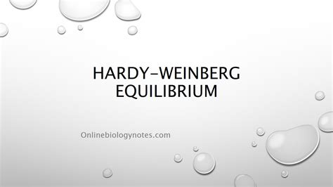 Hardy-Weinberg equilibrium - Online Biology Notes