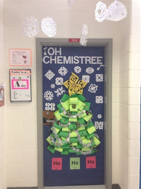 Oh Chemistree door decoration | Science classroom decorations, Science decor, Science room