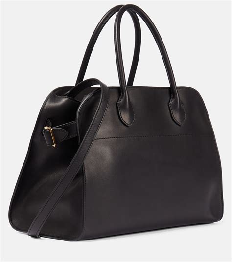 Soft Margaux 12 Leather Tote Bag In Black The Row Mytheresa