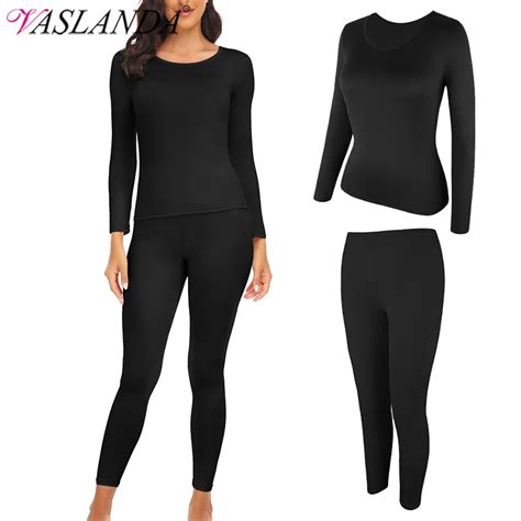 Long Johns Thermal Underwear Sets Winter Women Clothes Warm Lingerie Long Sleeved Trousers 2