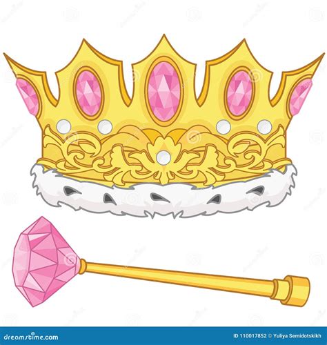 Royal Scepter Heraldic Symbol Monarchy Attribute Vector Illustration