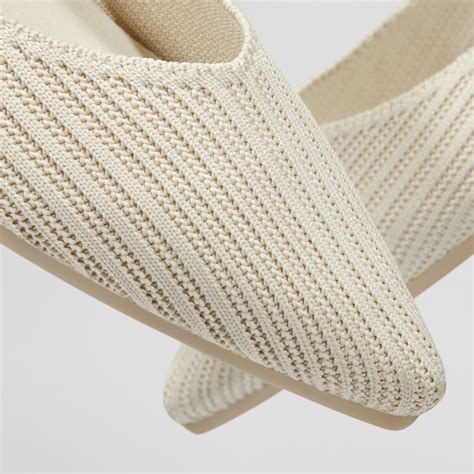 Macy Women's Pointy Flats in Cream Ivory-Sustainable & Washable | VIVAIA