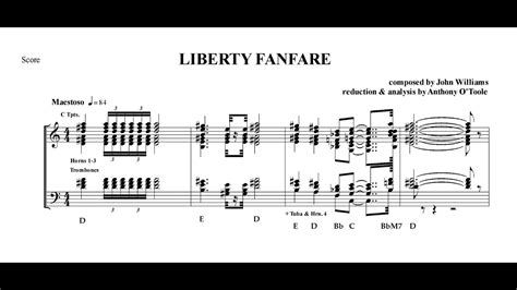 LIBERTY FANFARE By John Williams Score Reduction YouTube Music