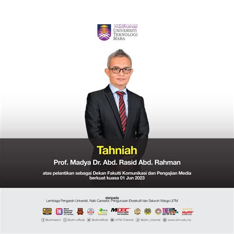 UiTM Official on Twitter 𝗧𝗮𝗵𝗻𝗶𝗮𝗵 kepada Prof Madya Dr Abd Rasid