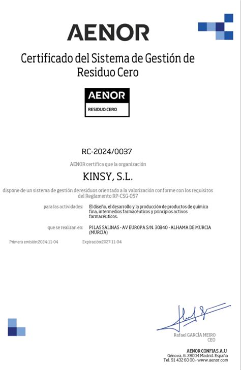 Kinsy Achieves Zero Waste Certification Noticias Kinsy