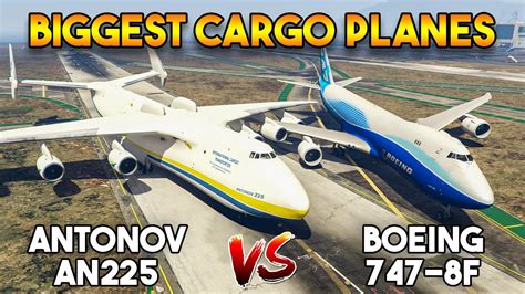 GTA 5 ONLINE : ANTONOV AN225 VS BOEING 747-8F (BEST BIGGEST CARGO PLANE?) - YouTube