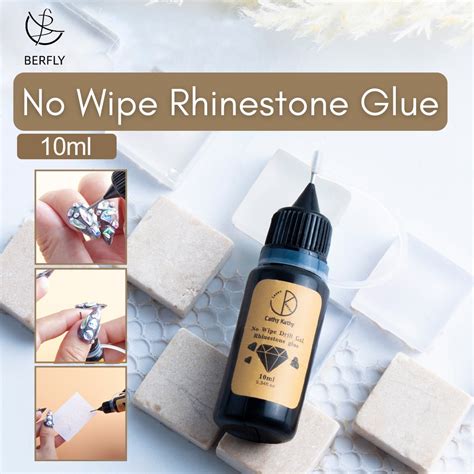 Ck X Berfly No Wipe Rhinestone Glue Easy To Apply Natural Resin Nail