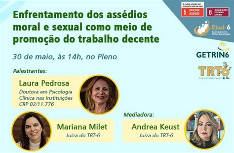 Palestras O Tema Enfrentamento Dos Ass Dios Moral E Sexual Como Meio De Promo O Do
